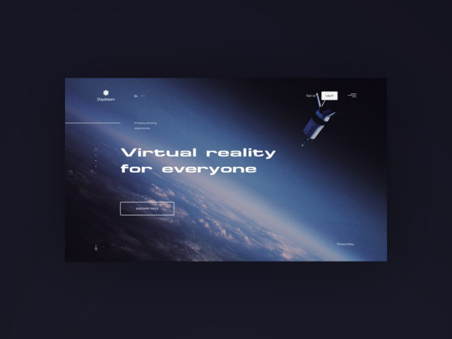 Google Daydream - дизайн сайта для VR/AR-компании