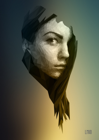 Векторный портрет в стиле lowpoly