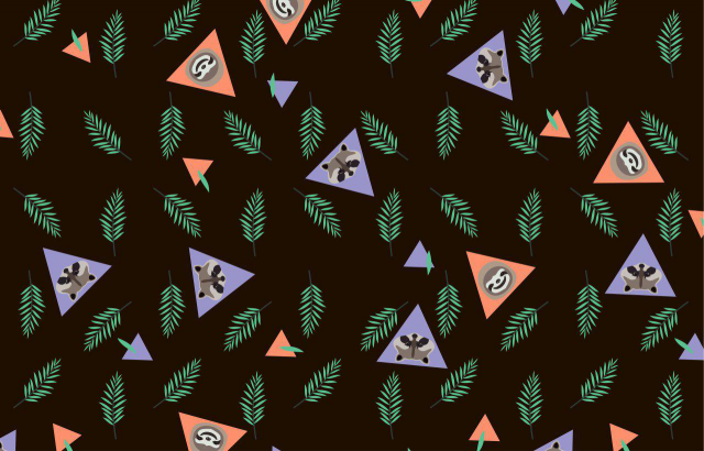 Принт-паттерн "Енот и ленивец"