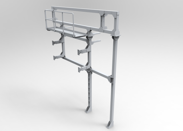 Сварная несущая рама с техническим мостиком