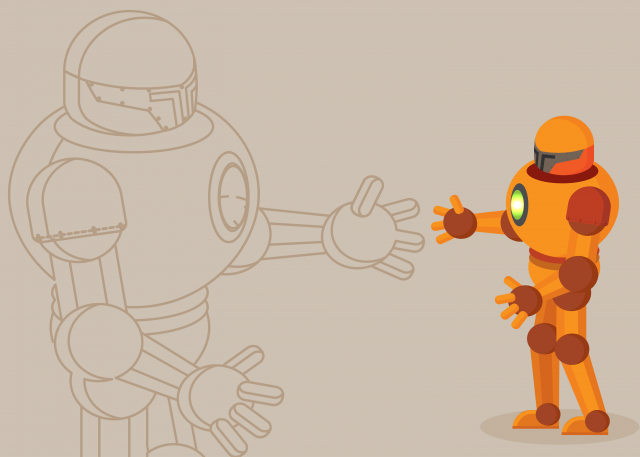 Gold robot.