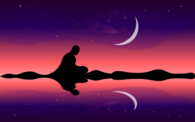 Man meditate, yoga.