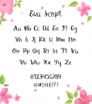 Шрифт EvaScript, латинский алфавит