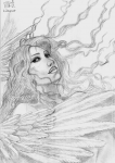 Рисунок Девушка птица