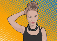 Цифровой цветной портрет в стиле Pop Art