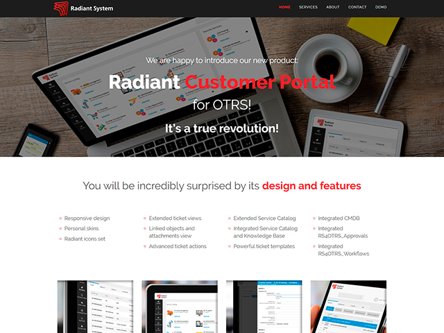 Промо-сайт для IT-компании Radiant System
