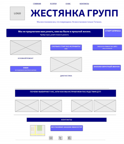 Прототип квиза автосервиса. Лендинг.
