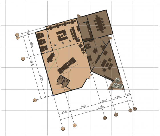 Планировка ресторана с расстановкой мебели.