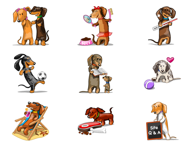 Illustrations for Daily doxie web site