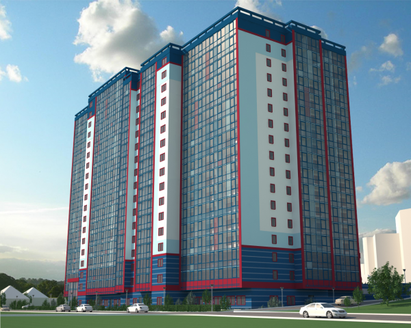 Многоэтажный жилой дом со встроенными торговыми помещениями