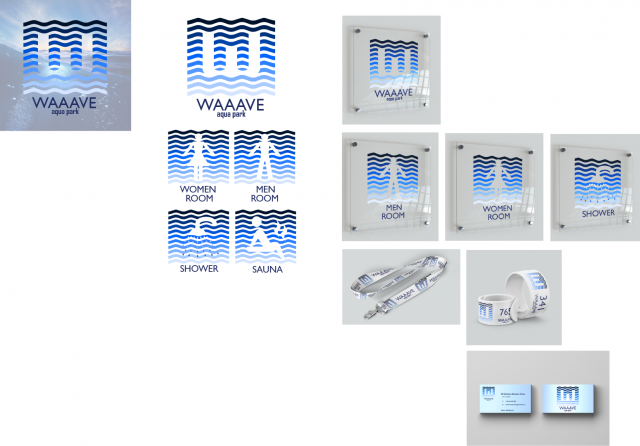 Фирменный стиль для аквапарка "WAAAVE"