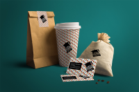 Логотип и фирменный стиль для кафе «Coffee please»