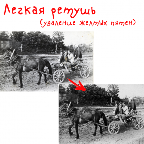 Легкая ретушь. Удаление пятен, пыли.