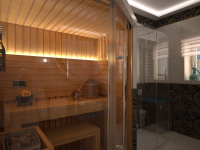 ванная комната с сауной