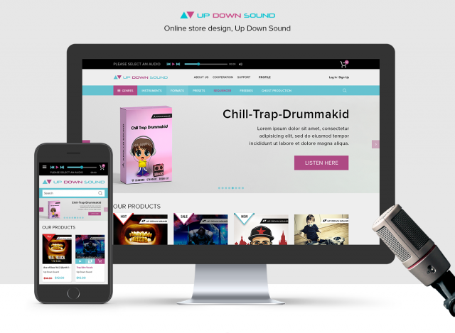 Online store design "Up Down Sound"