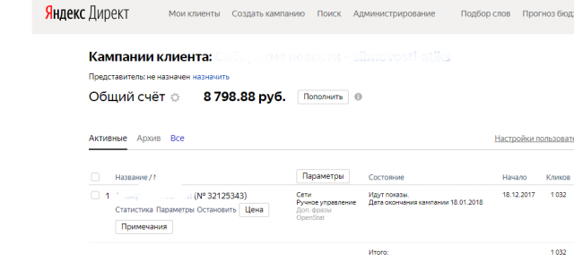 Настройка Яндекс Директ