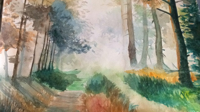 Работа на бумаге. Акварель.