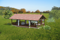 Беседка с барбекю.