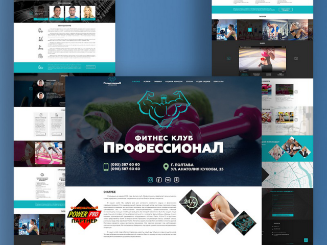 Дизайн сайта финтес клуба "Профессионал"