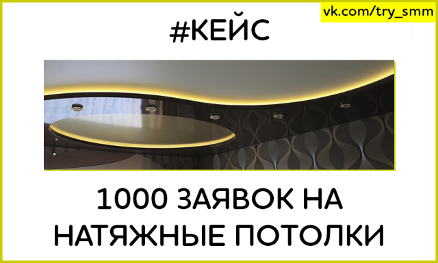 1000 заявок на натяжные потолки (все соц. сети)