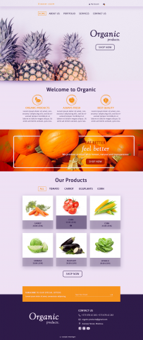 WEB SITE DESIGN - ORGANIC PRODUCT