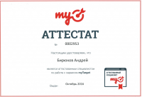 Сертирфикат MyTarget