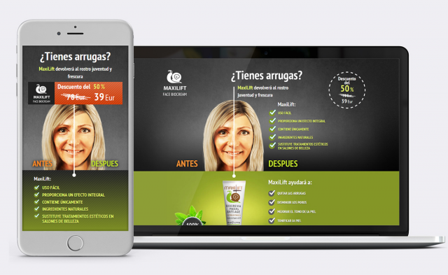 Landing page "MaxiLift"