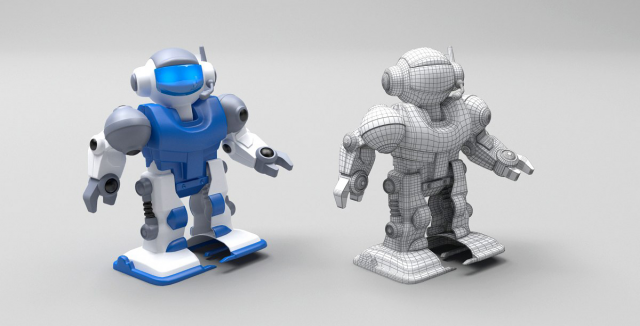 Синий робот. 3D модель