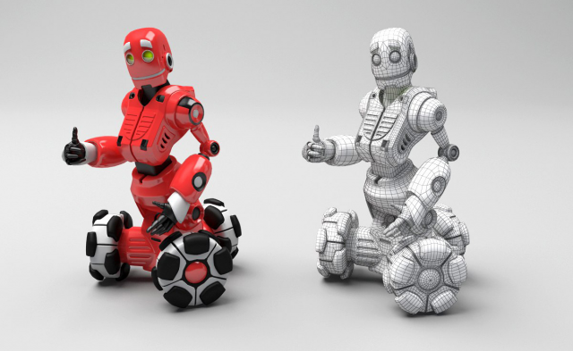 Красный робот. 3D модель