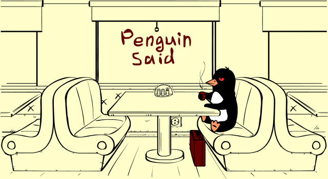 Пингвин и кофе