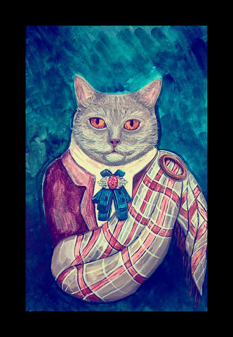 Стилизованный портрет кота