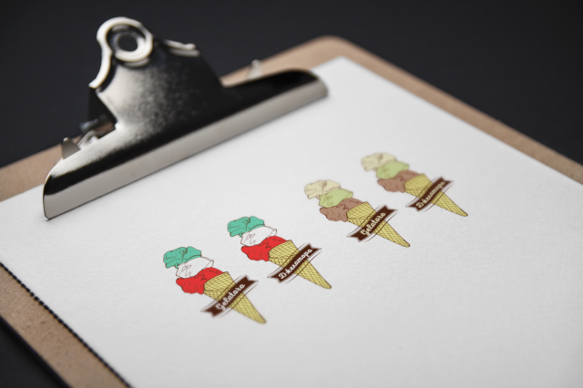 Logo design for the ice-cream cafe "Gelatoro"/option 2