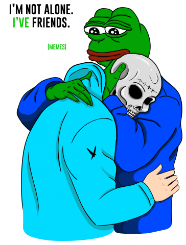 Принт для футболки "Memes are friends"