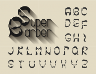 Лого и шрифт для барбершопа "Super Barber"