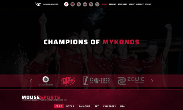 Портал Кибер-спортивной команды MouseSports