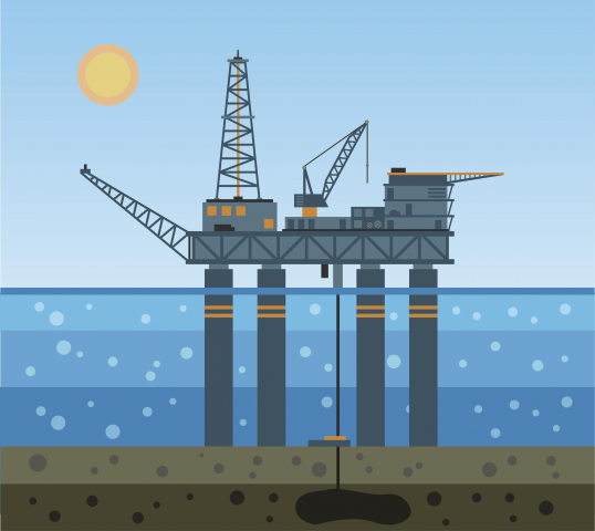 Нефтяная вышка в море