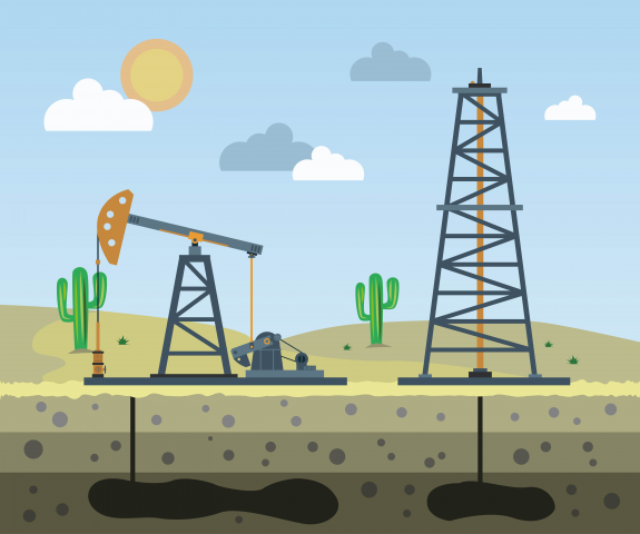 Нефтяная вышка в пустыне