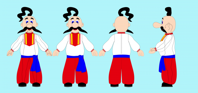 Эскиз ростовой куклы Казак