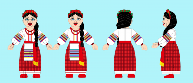Эскиз ростовой куклы Казачка