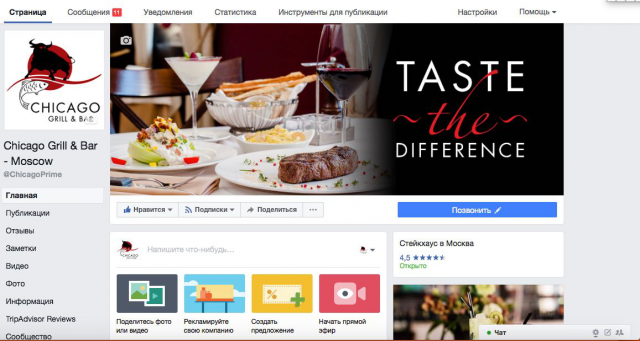 Создание, ведение и продвижение групп premium стейк-хауса