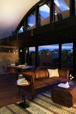 Лофт. Ночной рендер