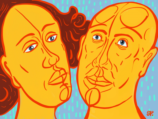Illustration men and women
