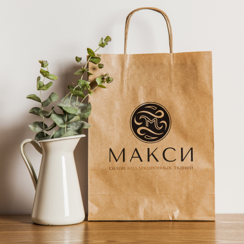 Логотип для салона итальянских тканей МАКСИ