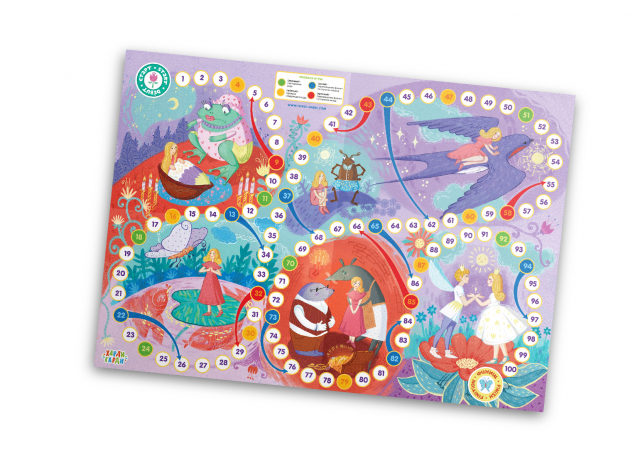 Thumbelina board game illustrations