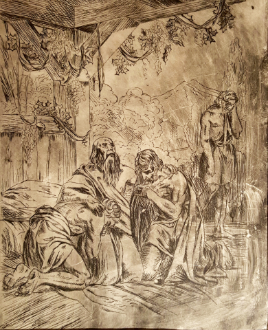 гравюра в технике "Сухая игла"