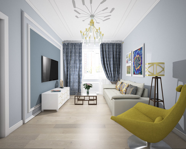 Дизайн проект двухкомнатной квартиры для путешественников