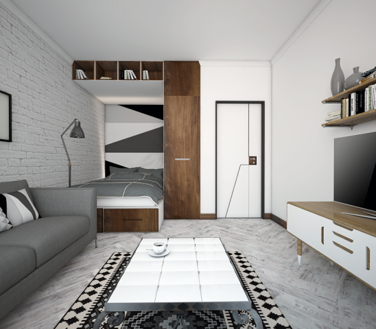 Однокомнатная квартира в скандинавском стиле