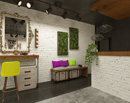 Дизайн бьюти-салона в стиле лофт-шик