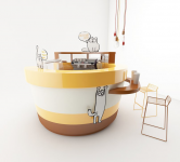 Дизайн островка кофе на вынос "Бодрый кот" г. С-Петербург