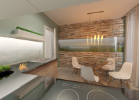 Дизайн кухни в стиле минимализм/эко и визуализация